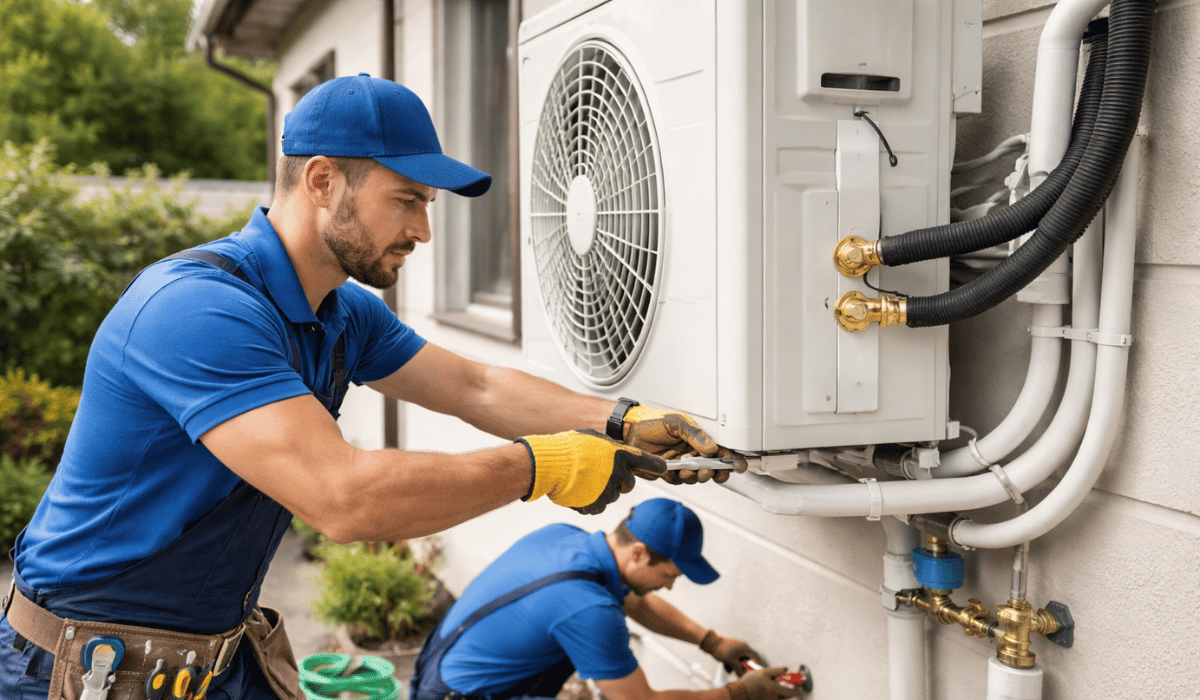 Efficient AC Installation with Plumbing Support