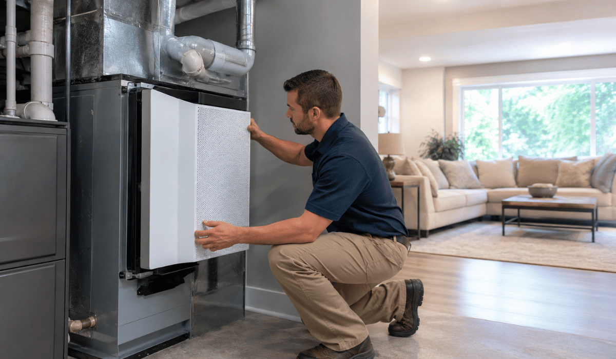 Indoor Air Quality Services With Air Purifier Installation