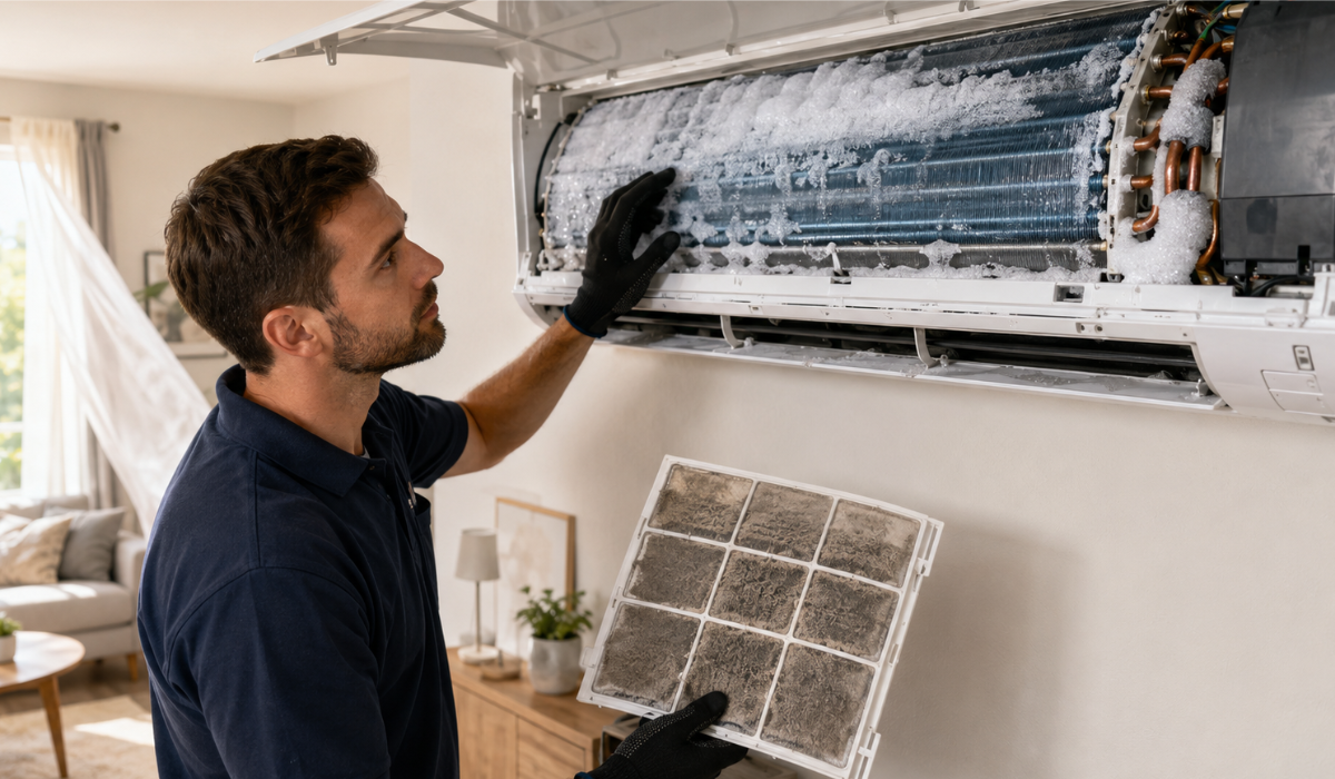 Frozen Evaporator Coil