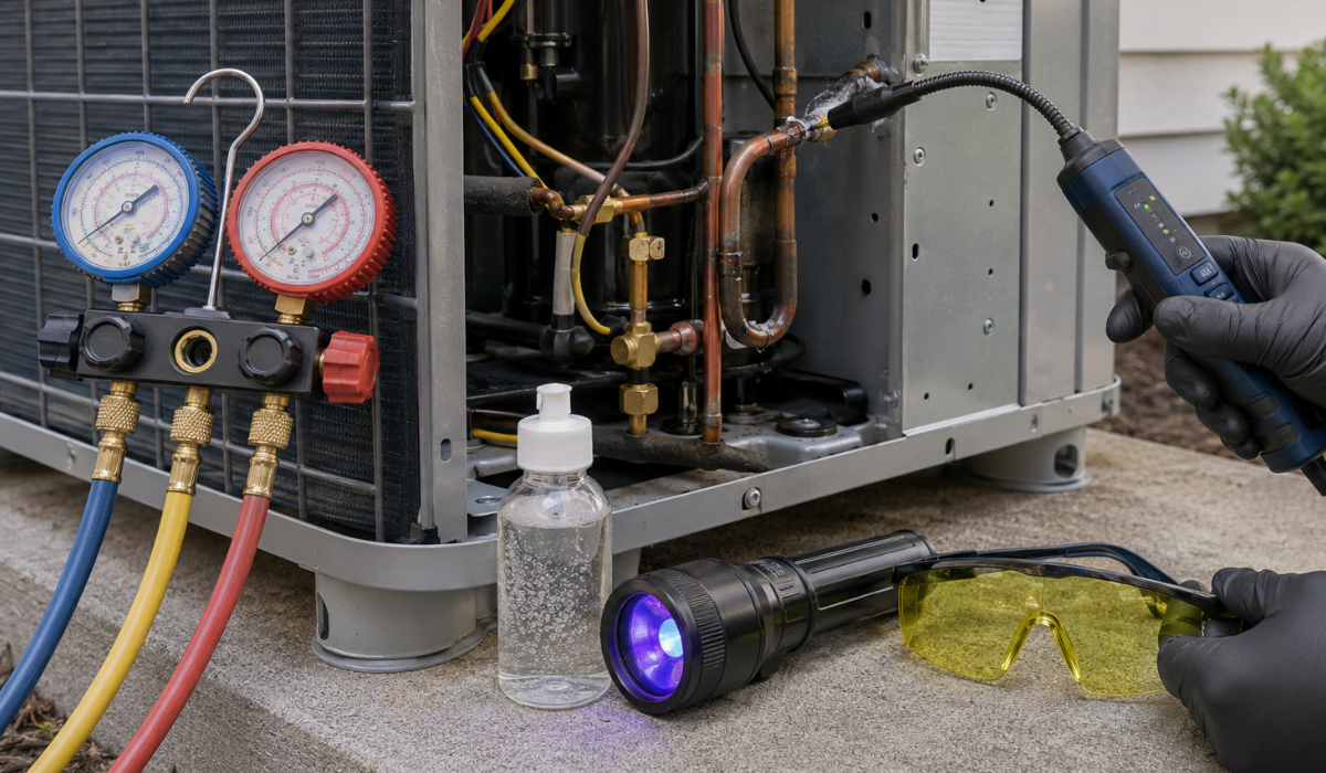 How an AC Refrigerant Leak Is Diagnosed